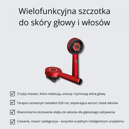 Szczotka Stymulująca Wzrost Włosów 3W1